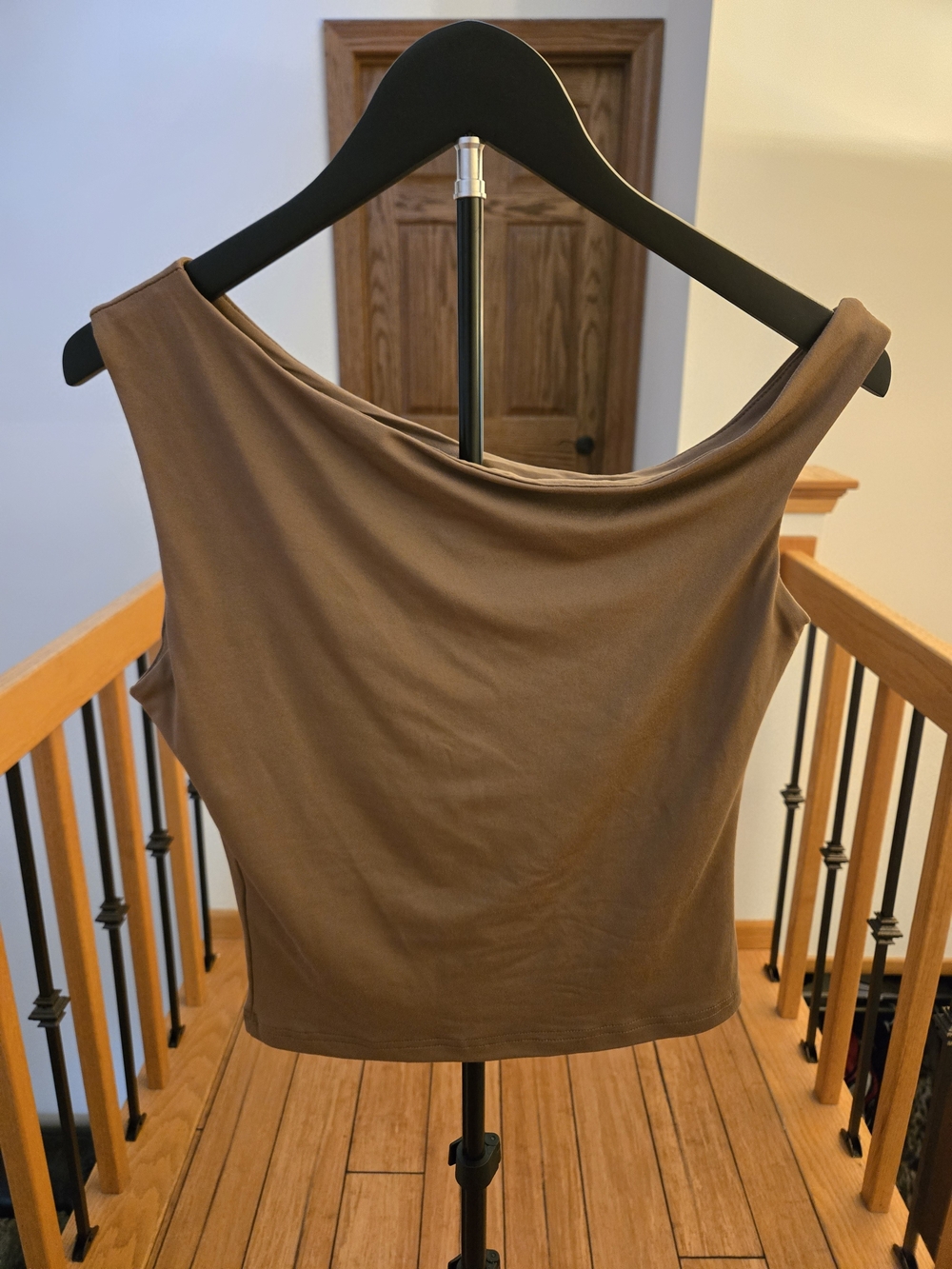 SHEIN Brown One-Shoulder Tank Top